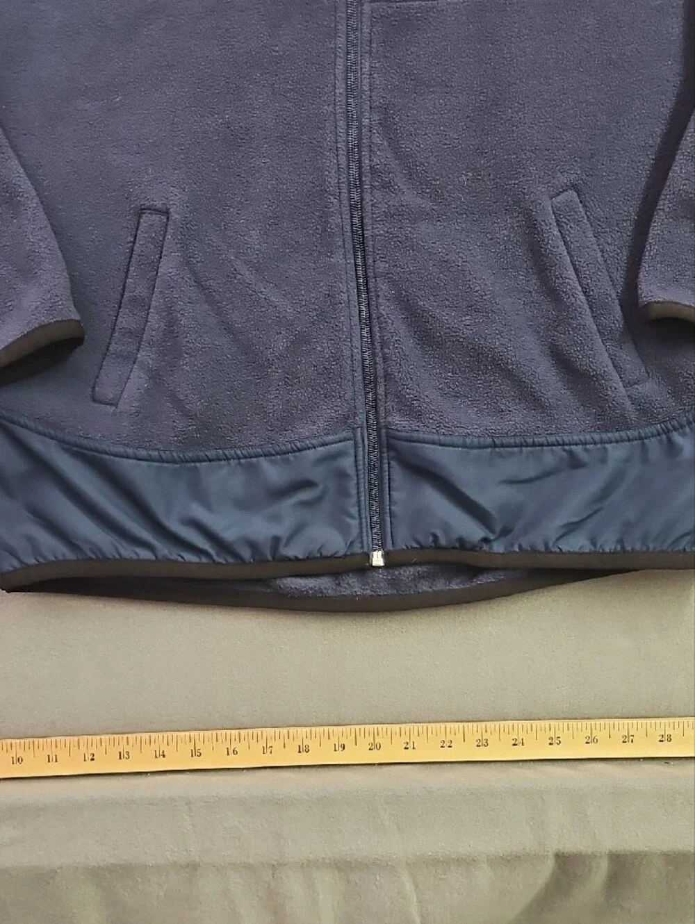 Reebok Men's XL Full Zip Fleece Jacket Navy Blue Zipped Chest Pocket Mock Neck